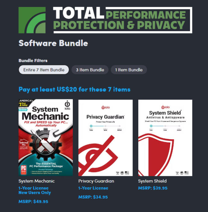 Humble Software Bundle Total Performance Protection Privacy PC